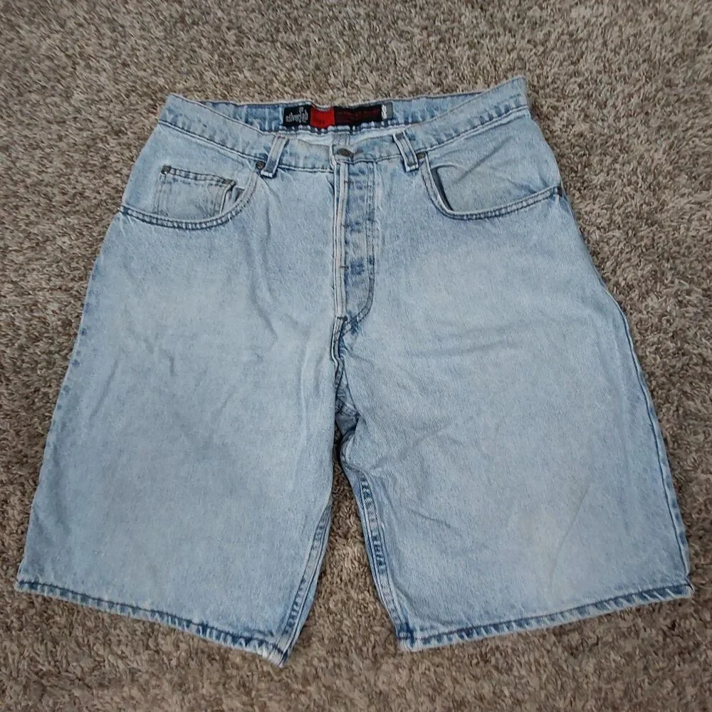 Vintage Levis Silvertab Jean Shorts Denim Mens 34 Fit 33 Blue Loose Baggy Y2K 90